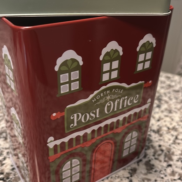 North Pole Post Office Tin Container - Red and Green NEW Final Sale - Picture 5 of 5